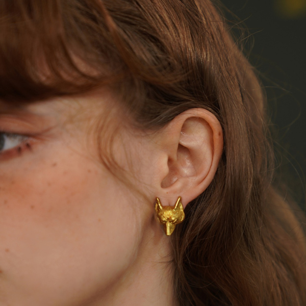 【2Size】ゴールドアニマルピアス w-031