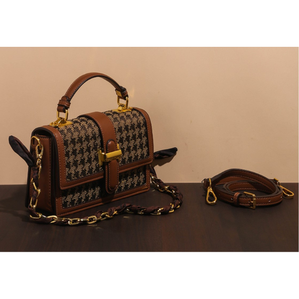 千鳥格子チェーンショルダーバッグ AU-169