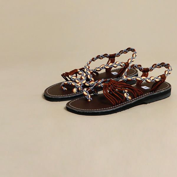 カラフル手織りフラットサンダル Z00211