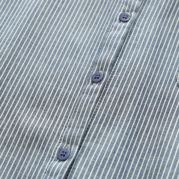 【4color】胸ポケット付きストライプ柄ボタンシャツ 《Z00724》