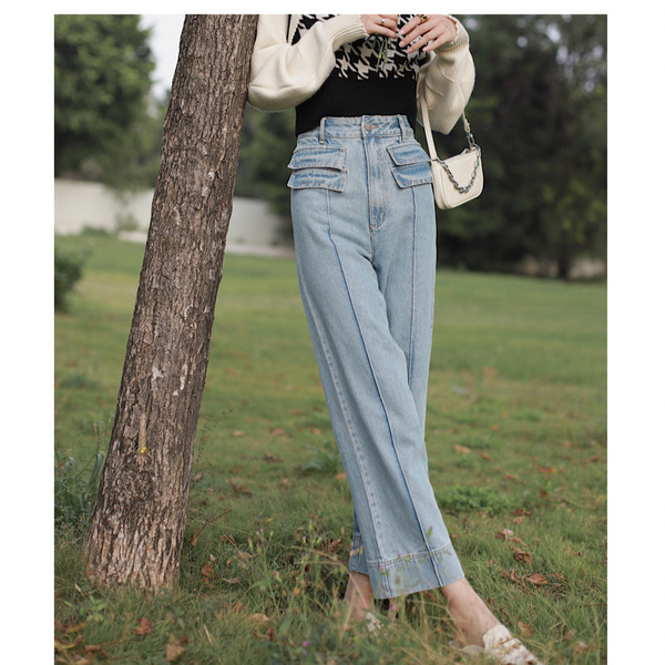 クロップドワイドデニム w-150