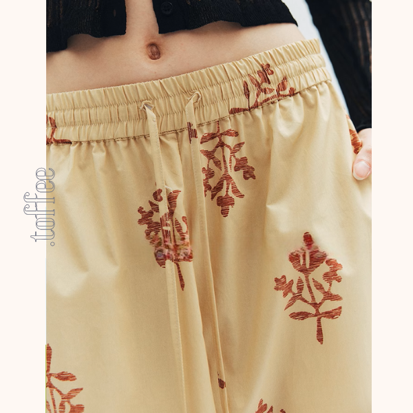 花柄プリントルーズワイドパンツ《Z01004》