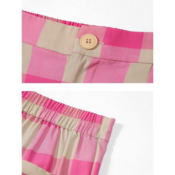 ブロックチェックワイドパンツ Z00379