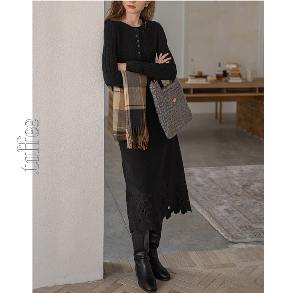 【2color】花柄レースAラインミディ丈スカート《Z00859》