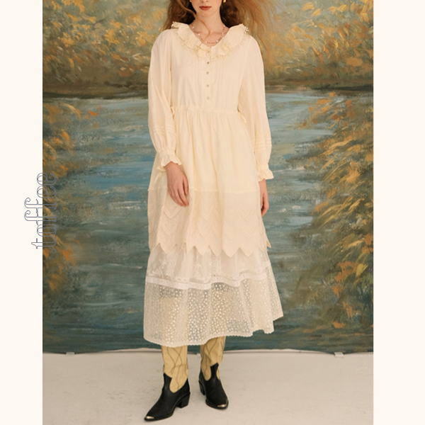 レースヘム&ドールカラーミニワンピース Z00626