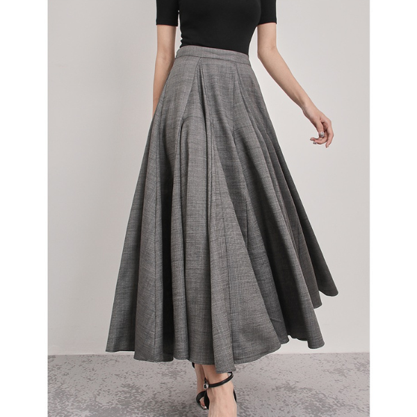 クラシックデザインフリルプリーツスカート AU-027