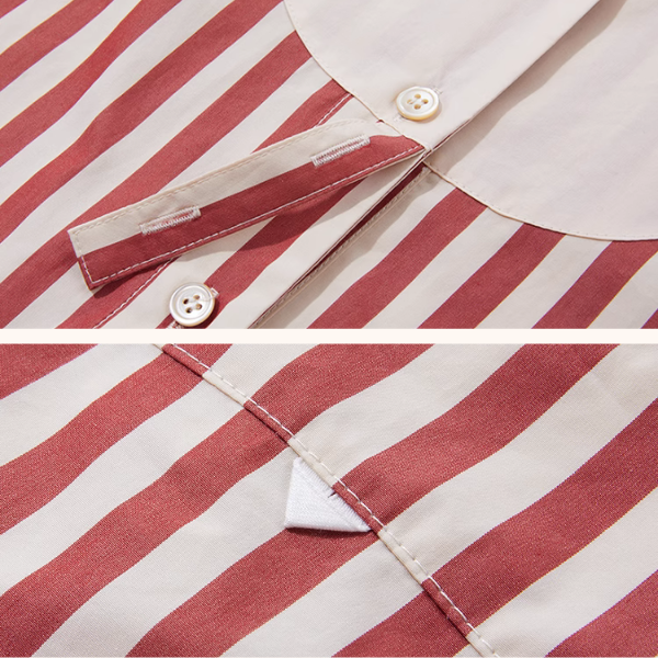 バンドカラーストライプロングシャツ《Z00897》