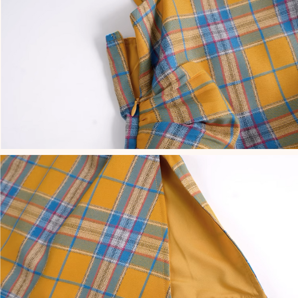 タータンチェックアシンメントリーヘムキャミソール《Z01013》