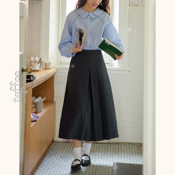 ダブルドールカラーブルーブラウス Z00562