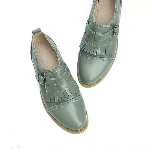 【5color】オックスフォードカジュアルフラットシューズ w-117