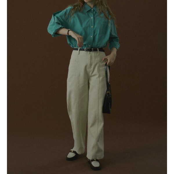 ハイウエストストレートデニムパンツ Z00043