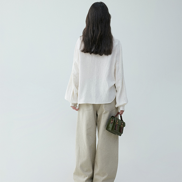 【2color】ギャザーカフ&バルーンスリーブブラウス《Z00838》