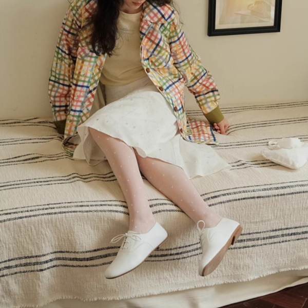 小花×チェック柄のカラフルシャツ Z00078