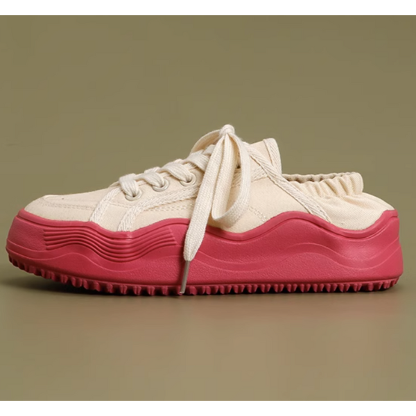 バイカラースリッポンキャンバスシューズ X-253