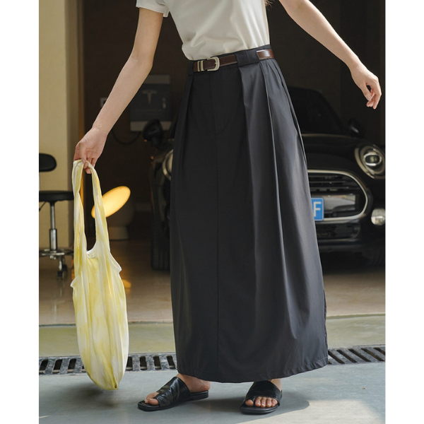 ハイウエストドレープロングスカート Z00196