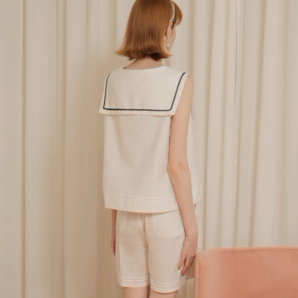 マリンライクノースリーブトップ《Z00984》