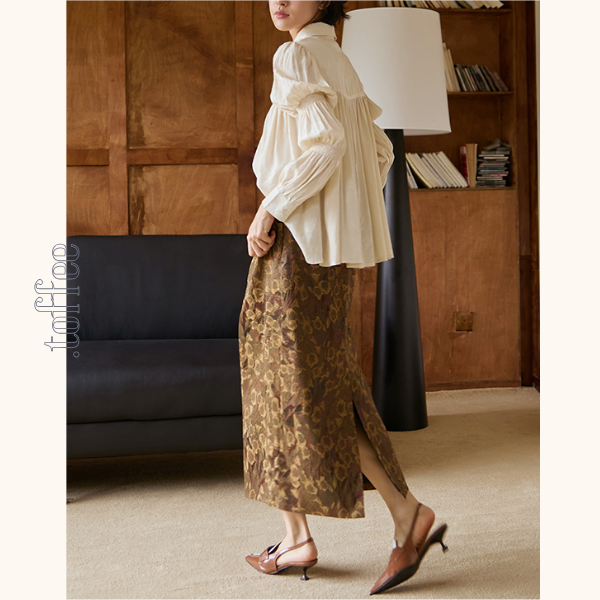 パフスリーブジャガードブラウス 《Z00808》