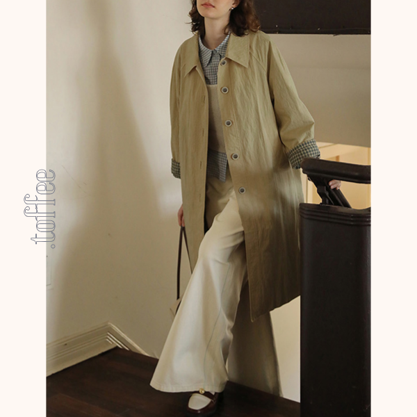 しわ加工入りヴィンテージミドル丈ジャケット Z00533