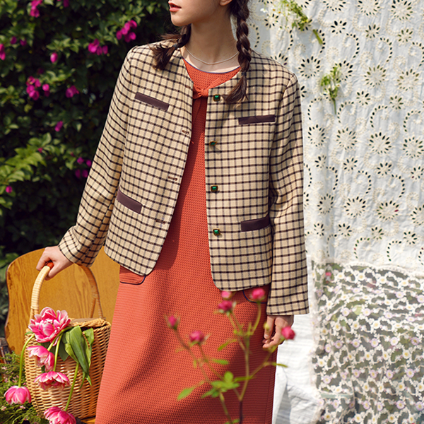 クラシックチェック柄ショートジャケット Z00509