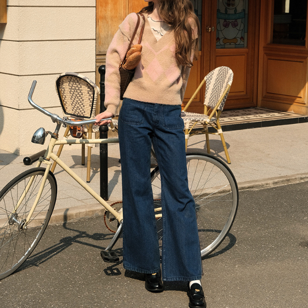 パッチポケットフレアデニム X-323