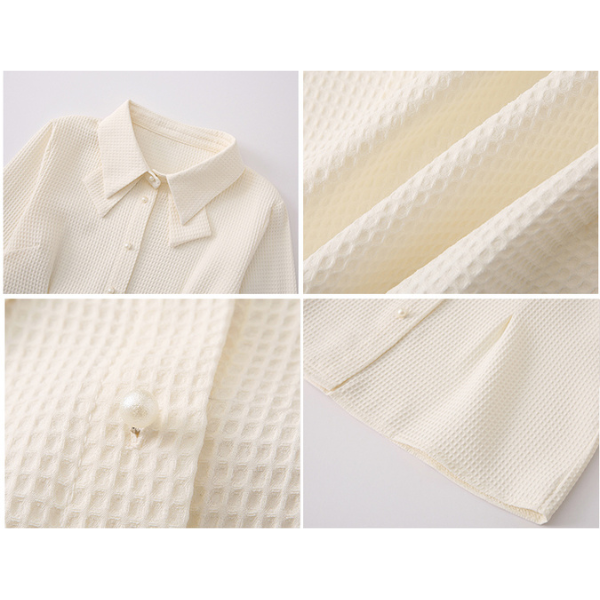フレンチスタイルワッフルシャツ X-006