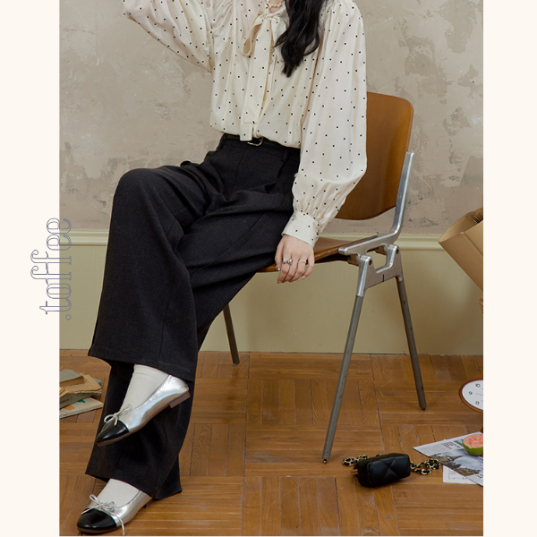 ハイウエストクロップド丈ワイドパンツ  《Z00763》