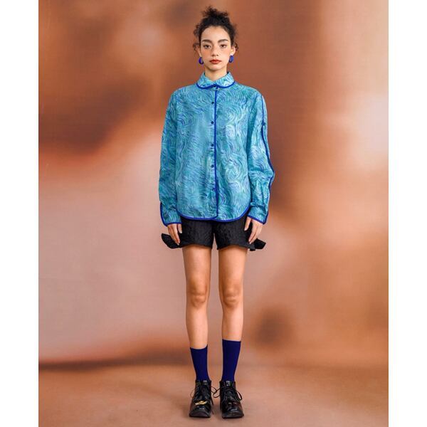 ゴッホ 自画像プリントブラウス C0126