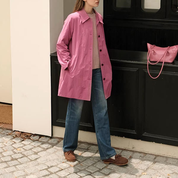 【2color】クラシカルミドル丈Aラインコート 《Z00749》