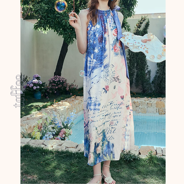 深海の花の泡ホルターネックワンピース《Z00967》