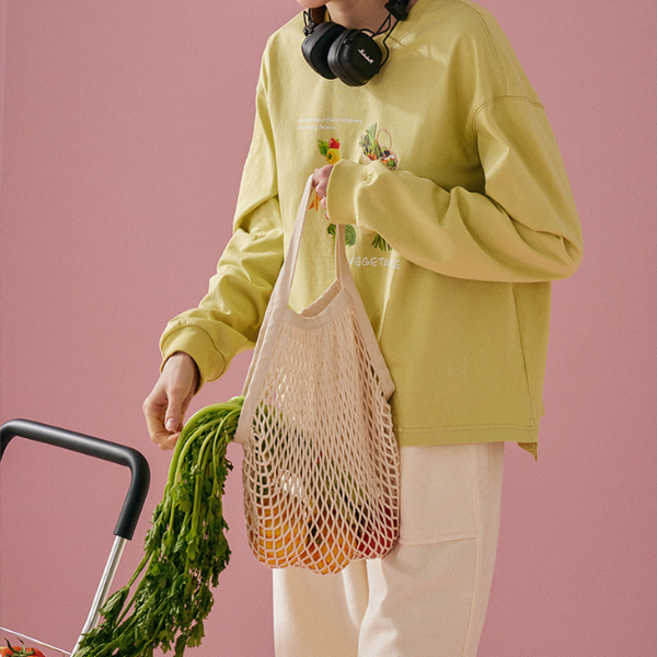 【2color】ベジタブルプリント入りロングTシャツ Z00128