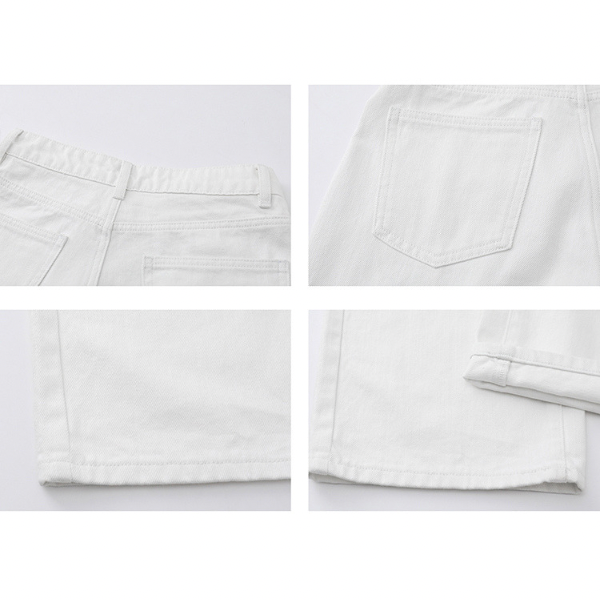 タック入りホワイトストレートデニム X-294