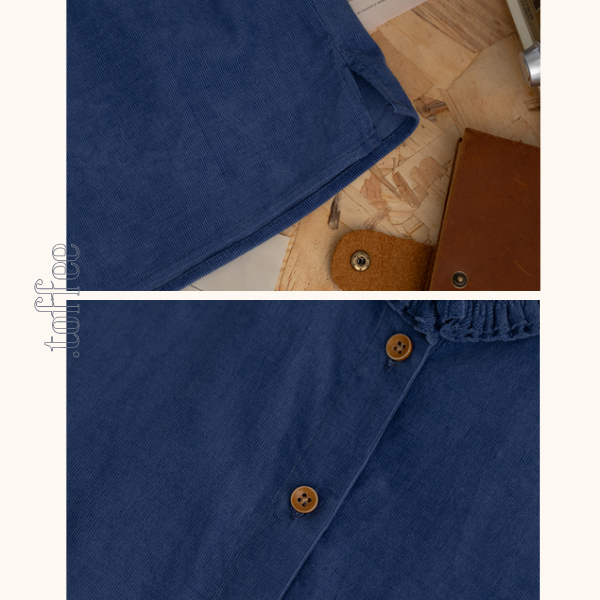 【2color】フリルネックコーデュロイブラウス 《Z00645》