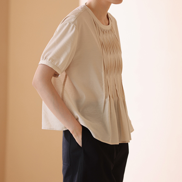 デザインプリーツブラウス X-113