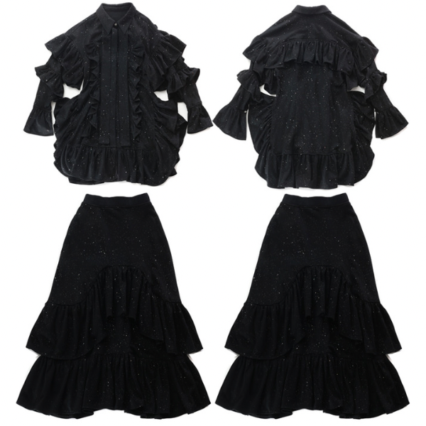 ティアードプリーツセットアップ X-277