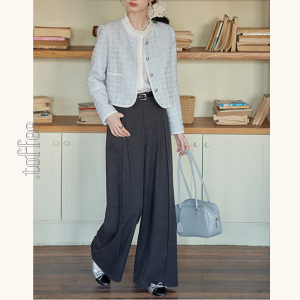 ハイウエストクロップド丈ワイドパンツ  《Z00763》