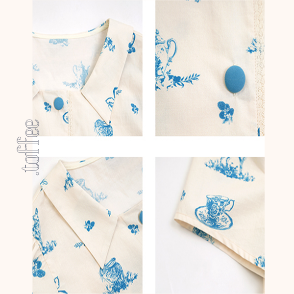 カントリー風アニマルプリント半袖シャツ&ミドル丈スカートのセットアップ 《Z00751》