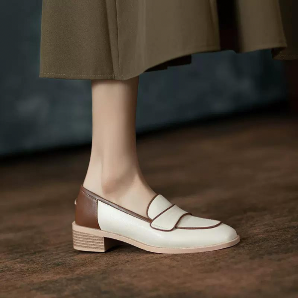 【2color】スクエアトゥコントラストシューズ AU-286