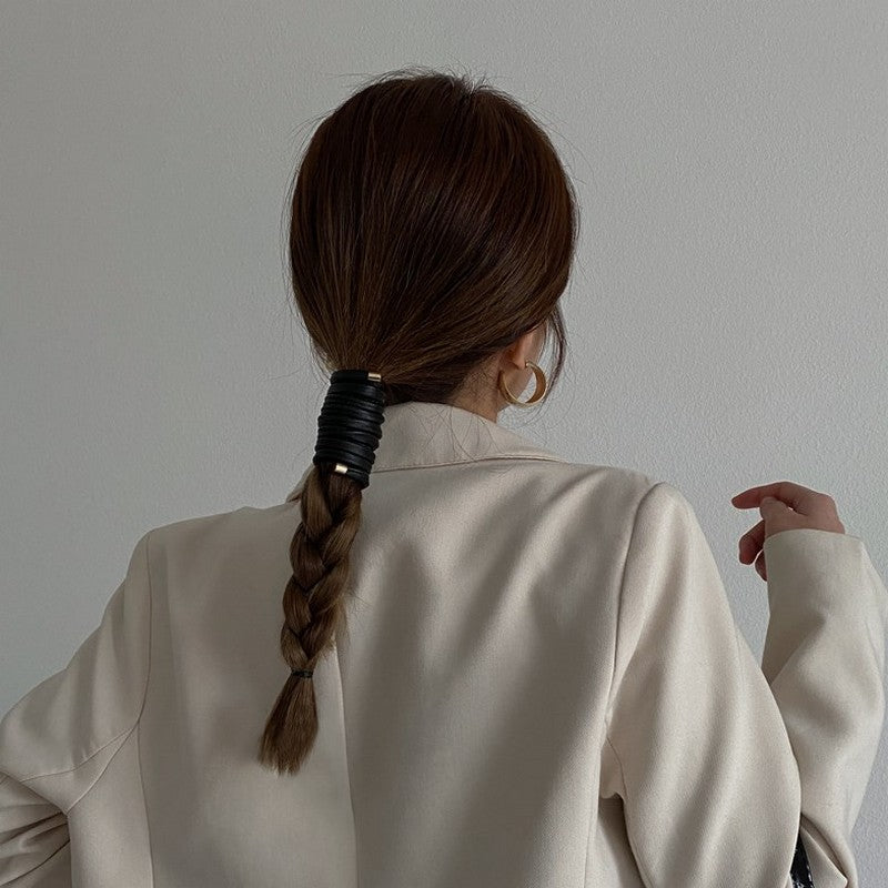 自由自在なレザー風ヘアアクセ  ac0002