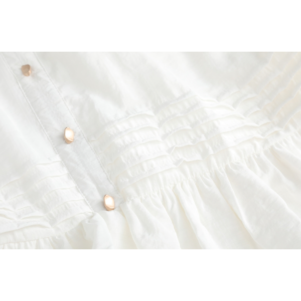 【2color】フリルヘムショート丈シャツワンピース Z00048