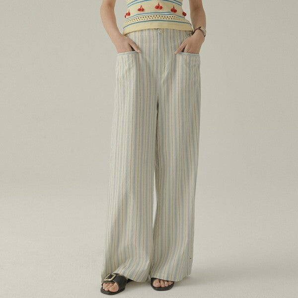 ストライプストレートパンツ Z00383