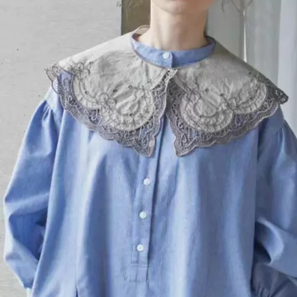 【3color】エレガントレースフェイクラペル AU-374