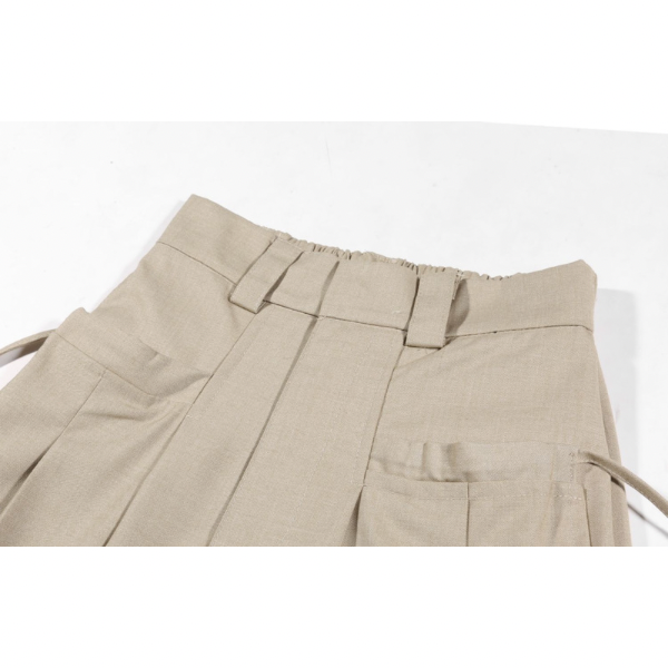 【2color】ハイウエストタックワイドパンツ X-163