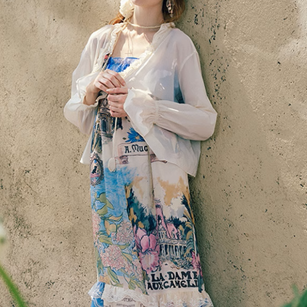 フリルシアークロップドカーディガン《Z00971》