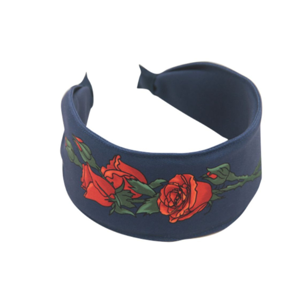 ローズプリントデニムカチューシャ X-102