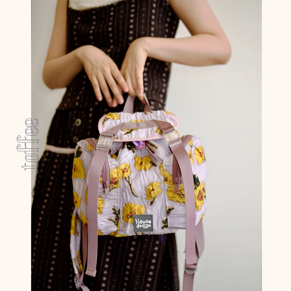 フラワーモチーフダブルジップ リュックサック《Z00937》