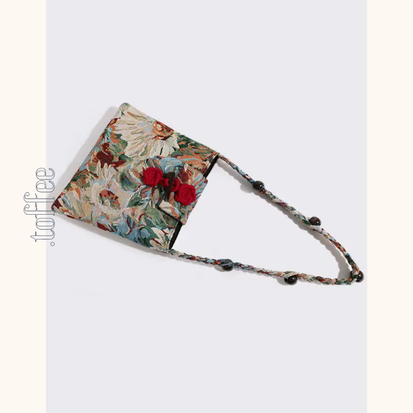 レトロな油絵ショルダーバッグ Z00391