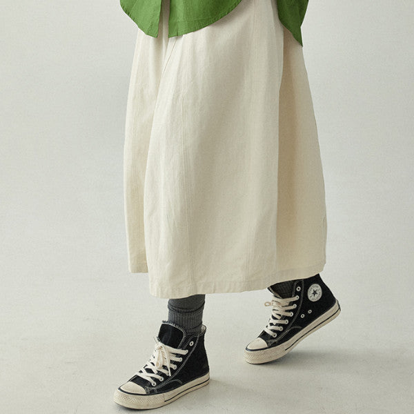 【2color】ワイドレッグコットンミディスカート Z00250