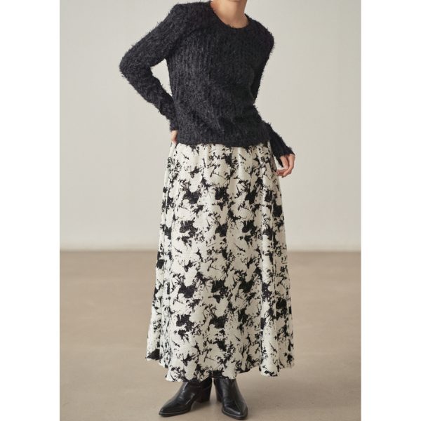 【2color】 レースフリンジ スリムフィットトップス X-433