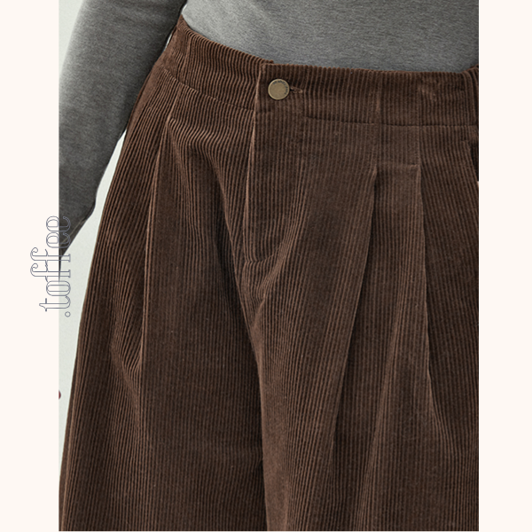 【2color】コーデュロイハイウエストワイドパンツ 《Z00734》