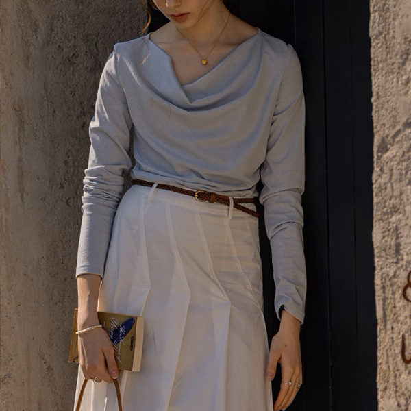 【3color】バックリボン&ツイストデザインシアーシャツ《Z00868》